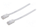 Patch cord | U/UTP | 6 | stranded | Cu | PVC | white | Len: 5m | 32AWG