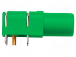 Socket | 4mm banana | 24A | 1kV | green | gold-plated | PCB | -25&divide;80&deg;C