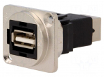 Coupler | USB A socket,USB B socket | FT | USB 2.0 | metal | 19x24mm