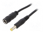 Cable | 2x0.5mm2 | DC 5,5/2,1 plug,DC 5,5/2,1 socket | straight