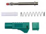 Laboratory connector: 4mm banana | plug | 45A | 1kVAC | green | brass