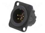 Connector: XLR | socket | male | PIN: 4 | straight | soldering | black | 10A