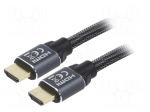 Cable | HDMI plug,both sides | Braid material: textile | 7.5m | black
