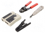 Tools set: for lan networks service | bag | 4pcs.