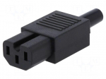 Connector: AC supply | plug | female | 10A | 250VAC | C15 | IEC 60320
