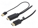 Cable | DisplayPort plug,HDMI plug,USB A plug | 2m | black