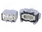 Connector: HDC | male + female | 16A | 500V | Han Kit | PIN: 10 | 10+PE