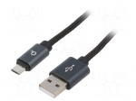 Cable | USB 2.0 | USB A plug,USB B micro plug | gold-plated | 1.8m