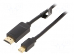 Cable | HDMI plug,mini DisplayPort plug | PVC | HDMI 1.4 | Len: 1.5m