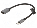 Cable | USB 2.0 | USB A socket,USB C plug | nickel plated | 0.15m