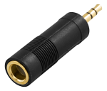 Headphone adapter DELTACO 6.3mm female - 3.5mm male, black / AD-2-K / R00180002