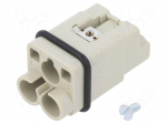 Connector: HDC | contact insert | male | 40A | 400V | Han Q | PIN: 3 | 2P+PE
