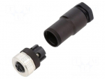 Connector: M12 | plug | PIN: 4 | female | 63V | straight | IP67 | PA | 12A