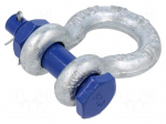 Dee shackle | steel | for rope | zinc | 13mm | 1/2"