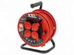 Extension lead | 3x1.5mm2 | 30m | rubber | red | Sockets no: 4 | reel | 16A