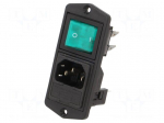 Connector: AC supply | socket | male | 10A | 250VAC | C14 (E) | IEC 60320