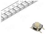 Microswitch TACT | SPST-NO | Pos: 2 | 0.03125A/32VDC | SMT | 5.2mm | KT
