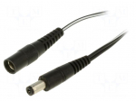 Cable | 2x0.5mm2 | DC 5,5/2,1 plug,DC 5,5/2,1 socket | straight