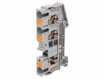 Splice terminal: rail | PT | 41A | 1kV | for DIN rail mounting | grey