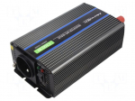 Converter: DC/AC | 600W | Uout: 230VAC | 12VDC | 106x210x55mm | 90%