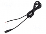Cable | 1x1mm2 | wires,DC 5,5/2,5 socket | straight | black | 3m | round