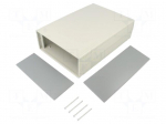 Enclosure: with panel | X: 200mm | Y: 280mm | Z: 80mm | ABS | light grey