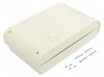 Enclosure: multipurpose | X: 140mm | Y: 218mm | Z: 56mm | ABS | light grey
