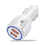 Uued tooted // Ładowarka samochodowa Maclean, Qualcomm Quick Charge, QC 3.0 - 5V/3A, 9V/1.8A, 12V/1.6A, Gniazdo 5V/3.1A, Biała, MCE478 W