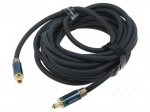 Cable | Toslink plug,both sides | 5m | Plating: gold-plated | black