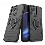Back panel cover Hurtel  Ring Armor armored hybrid case cover + magnetic holder for OnePlus Ace black