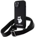 Back panel cover Karl Lagerfeld  Karl Lagerfeld KLHCP15SSCBSCNK iPhone 15 6.1" hardcase black/black Crossbody Silicone Choupette