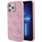Back panel cover Guess  Guess GUHCP15XP4EPMP iPhone 15 Pro Max 6.7" pink/pink hardcase Leather 4G Stamped