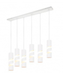 Trio Stream piekarama lampa 6-pc GU10 matt white brushed steel 364000631 4017807614015