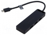 Hub USB | OTG,USB 3.0,USB 3.1 Gen 1 | PnP | black | 0.15m | ABS
