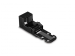 MOUNTING CARRIER - FOR 2-CONDUCTOR TERMINAL BLOCKS - 221 SERIES - 4 mm&sup2; - WITH SNAP-IN MOUNTING FOOT FOR VERTICAL MOUNTING - BLACK