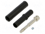 Laboratory connector: 4mm banana | plug | 32A | 1kV | black | insulated