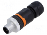 Connector: M12 | plug | PIN: 3 | male | 250V | straight | IP67 | for cable