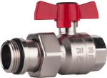 Ball valve with t-handle, straight version, red 1"