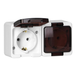 Uued tooted // Gniazdo   podw&oacute;jne 2x 2P+Z SCHUKO  bryzgoodporne z klapką dymną  IP44, SMART, biały