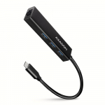 I/O HUB USB-C 4PORT GLAN/0.2M HMC-GL3A AXAGON