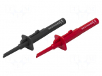 Clip-on probe | hook type | 20A | black,red | 121.2mm | 2pcs.