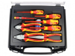 Tools set: pliers, insulation screwdrivers | case | 1kVAC | 8pcs.