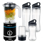 Shredders Noveen  Noveen SB2000 Sport Blender 500W 6 Blades + Pulse + Grinder 2x600ml + 300ml Bottles BPA-Free Black