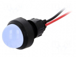 Indicator: LED | prominent | 220VDC | Cutout: &Oslash;13mm | IP40 | 300mm leads