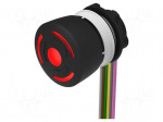 Switch: emergency stop | 22mm | Stabl.pos: 2 | NC + NO | black | LED