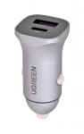 Ugreen USB Type-C / USB 24W Power Delivery Quick Charge car charger, grey (30780)