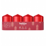 Bolsius Cylinder Candles 4pcs 60x40mm Red