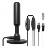 Qoltec Indoor DVB-T2 TV antenna with signal amplifier and magnetic base | 4K | 28dBi | 5m