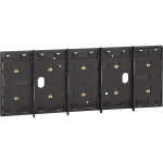 Electrified frame for the installation of up to 5 digital controls. Black.