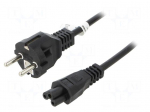 Cable | 3x0.75mm2 | CEE 7/7 (E/F) plug,IEC C5 female | PVC | 2m | 2.5A